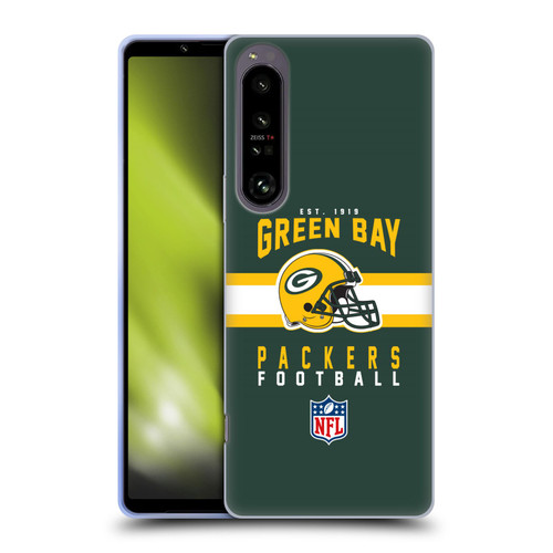 NFL Green Bay Packers Graphics Helmet Typography Soft Gel Case for Sony Xperia 1 IV