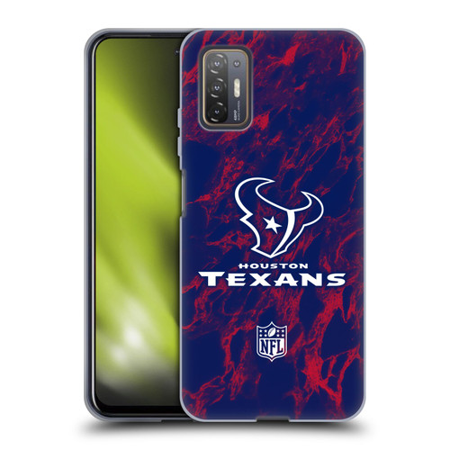 NFL Houston Texans Graphics Coloured Marble Soft Gel Case for HTC Desire 21 Pro 5G