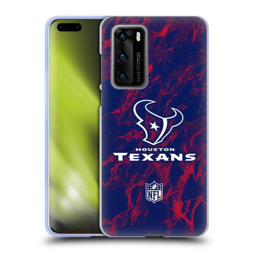 NFL Houston Texans Graphics Coloured Marble Soft Gel Case for Huawei P40 5G