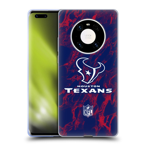 NFL Houston Texans Graphics Coloured Marble Soft Gel Case for Huawei Mate 40 Pro 5G