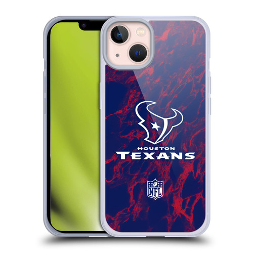NFL Houston Texans Graphics Coloured Marble Soft Gel Case for Apple iPhone 13