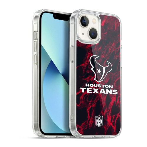 NFL Houston Texans Graphics Coloured Marble Soft Gel Case for Apple iPhone 13