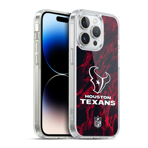 NFL Houston Texans Graphics Coloured Marble Soft Gel Case for Apple iPhone 13 Pro & MagSafe
