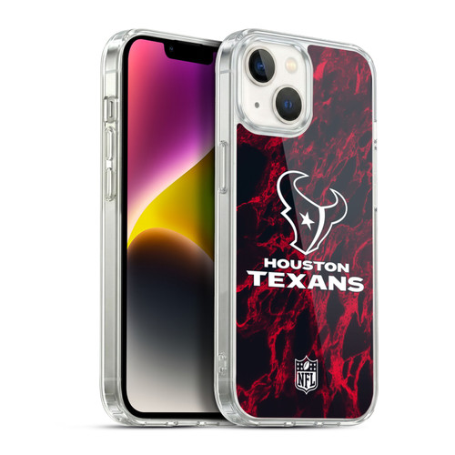 NFL Houston Texans Graphics Coloured Marble Soft Gel Case for Apple iPhone 14