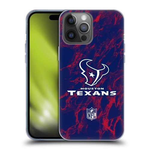 NFL Houston Texans Graphics Coloured Marble Soft Gel Case for Apple iPhone 14 Pro Max