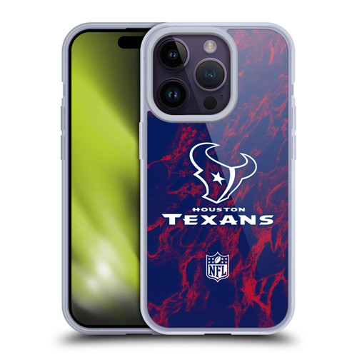 NFL Houston Texans Graphics Coloured Marble Soft Gel Case for Apple iPhone 14 Pro