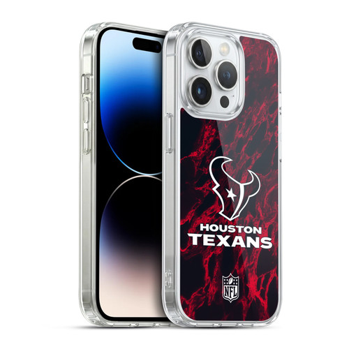 NFL Houston Texans Graphics Coloured Marble Soft Gel Case for Apple iPhone 14 Pro & MagSafe