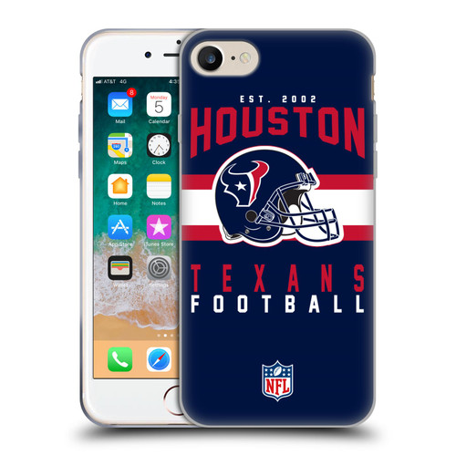 NFL Houston Texans Graphics Helmet Typography Soft Gel Case for Apple iPhone 7 / 8 / SE 2020 & 2022