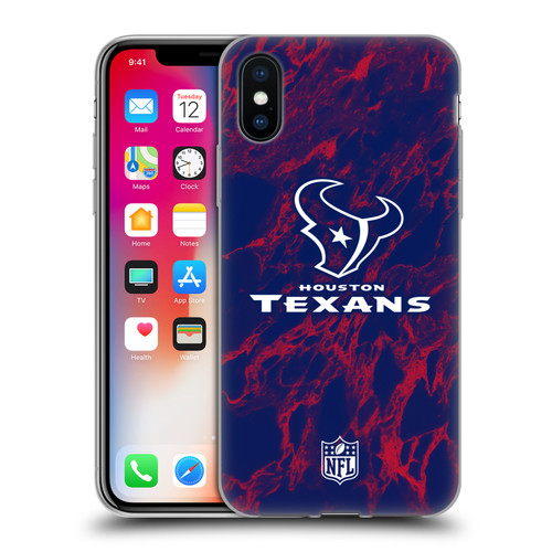 NFL Houston Texans Graphics Coloured Marble Soft Gel Case for Apple iPhone X / iPhone XS