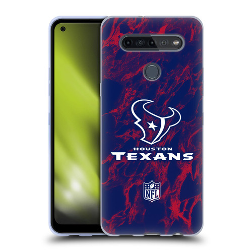 NFL Houston Texans Graphics Coloured Marble Soft Gel Case for LG K51S