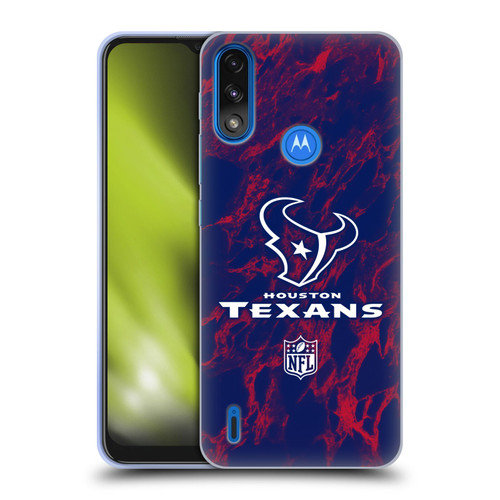 NFL Houston Texans Graphics Coloured Marble Soft Gel Case for Motorola Moto E7 Power / Moto E7i Power