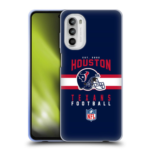 NFL Houston Texans Graphics Helmet Typography Soft Gel Case for Motorola Moto G52
