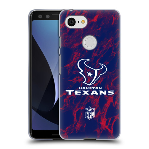 NFL Houston Texans Graphics Coloured Marble Soft Gel Case for Google Pixel 3