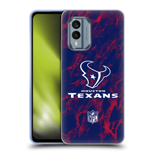 NFL Houston Texans Graphics Coloured Marble Soft Gel Case for Nokia X30