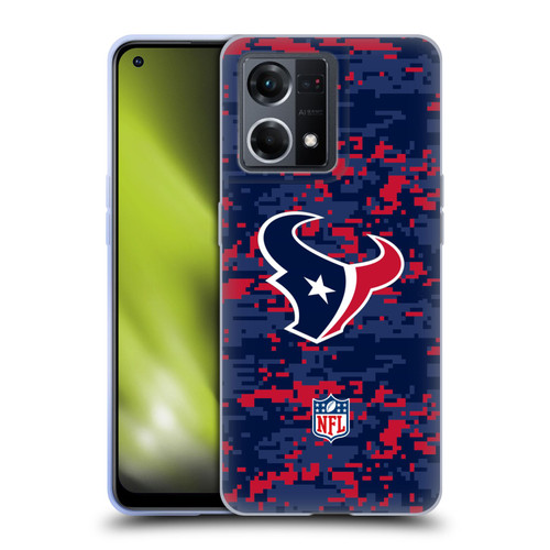 NFL Houston Texans Graphics Digital Camouflage Soft Gel Case for OPPO Reno8 4G