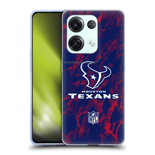 NFL Houston Texans Graphics Coloured Marble Soft Gel Case for OPPO Reno8 Pro