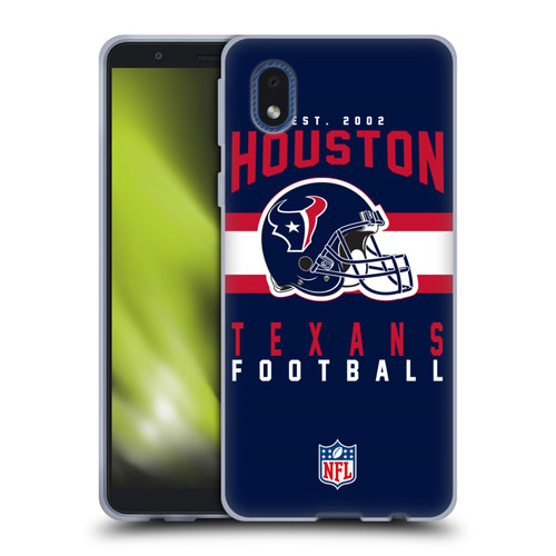 NFL Houston Texans Graphics Helmet Typography Soft Gel Case for Samsung Galaxy A01 Core (2020)