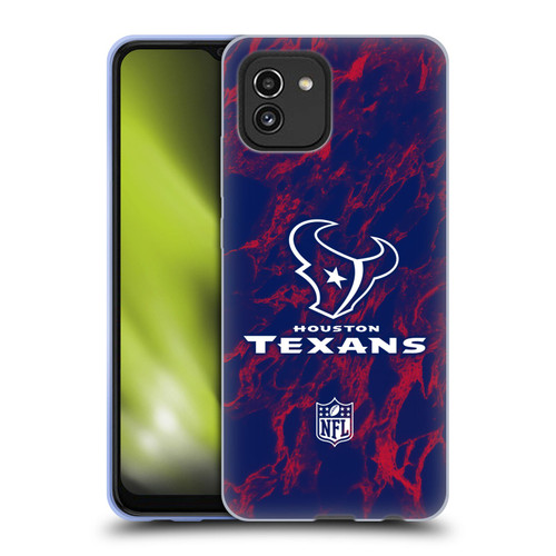 NFL Houston Texans Graphics Coloured Marble Soft Gel Case for Samsung Galaxy A03 (2021)
