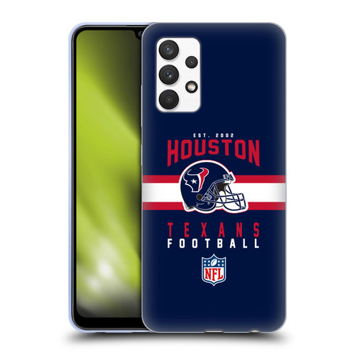 NFL Houston Texans Graphics Helmet Typography Soft Gel Case for Samsung Galaxy A32 (2021)