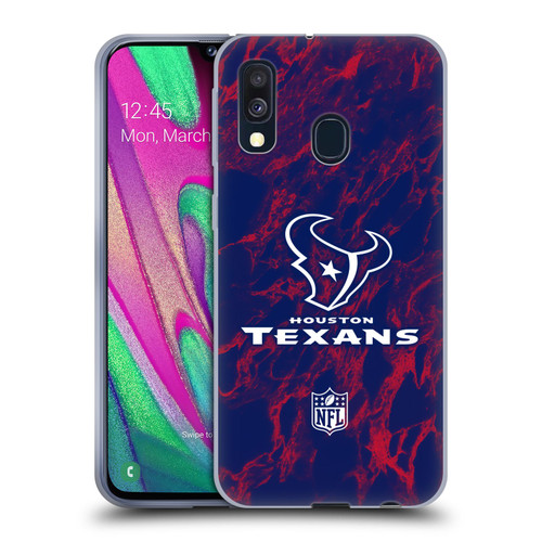 NFL Houston Texans Graphics Coloured Marble Soft Gel Case for Samsung Galaxy A40 (2019)