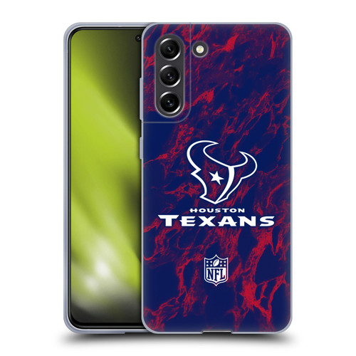 NFL Houston Texans Graphics Coloured Marble Soft Gel Case for Samsung Galaxy S21 FE 5G