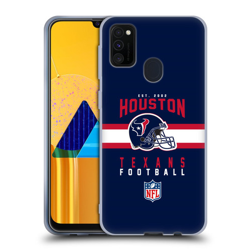 NFL Houston Texans Graphics Helmet Typography Soft Gel Case for Samsung Galaxy M30s (2019)/M21 (2020)