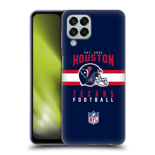 NFL Houston Texans Graphics Helmet Typography Soft Gel Case for Samsung Galaxy M33 (2022)