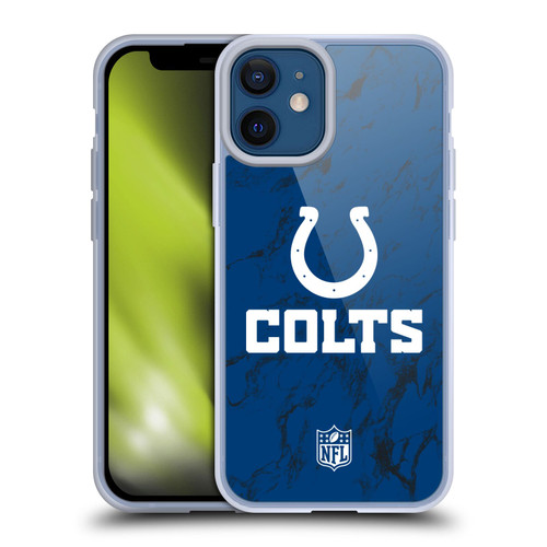 NFL Indianapolis Colts Graphics Coloured Marble Soft Gel Case for Apple iPhone 12 Mini