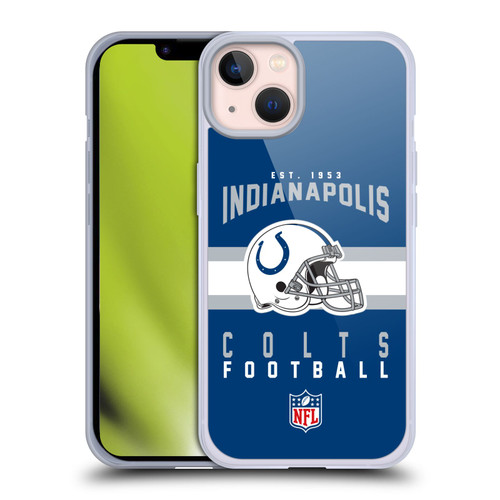 NFL Indianapolis Colts Graphics Helmet Typography Soft Gel Case for Apple iPhone 13