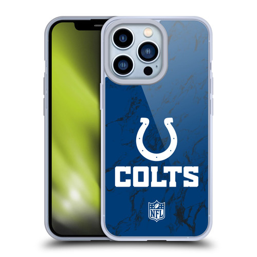 NFL Indianapolis Colts Graphics Coloured Marble Soft Gel Case for Apple iPhone 13 Pro
