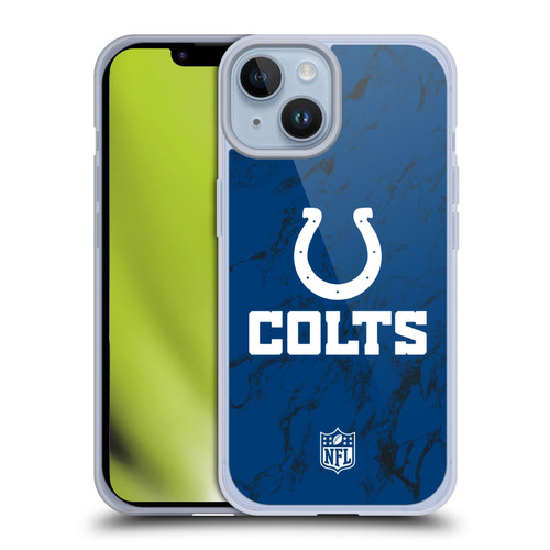 NFL Indianapolis Colts Graphics Coloured Marble Soft Gel Case for Apple iPhone 14