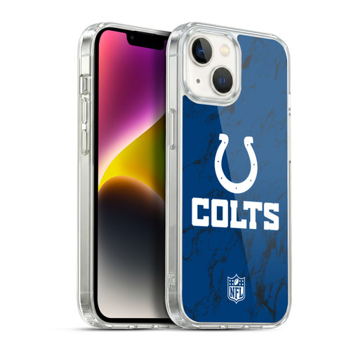 NFL Indianapolis Colts Graphics Coloured Marble Soft Gel Case for Apple iPhone 14
