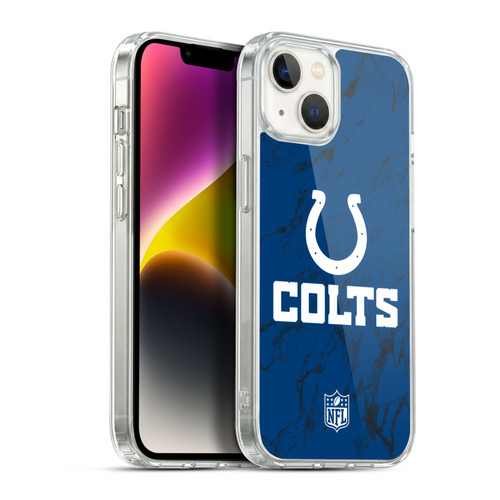 NFL Indianapolis Colts Graphics Coloured Marble Soft Gel Case for Apple iPhone 14 Plus & MagSafe
