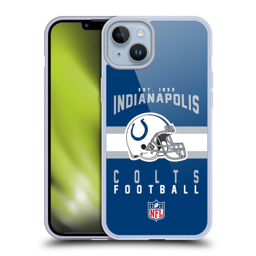 NFL Indianapolis Colts Graphics Helmet Typography Soft Gel Case for Apple iPhone 14 Plus