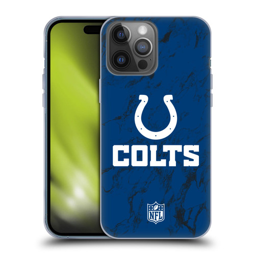 NFL Indianapolis Colts Graphics Coloured Marble Soft Gel Case for Apple iPhone 14 Pro Max