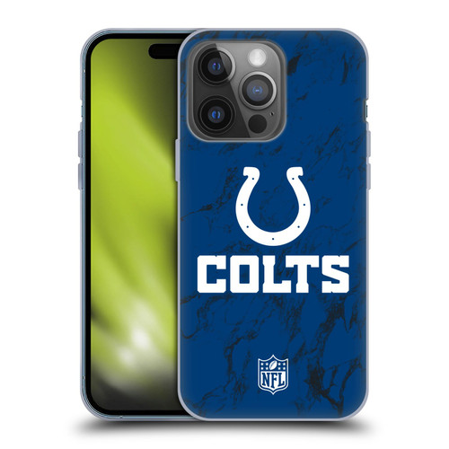 NFL Indianapolis Colts Graphics Coloured Marble Soft Gel Case for Apple iPhone 14 Pro