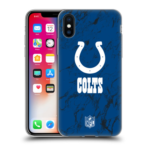 NFL Indianapolis Colts Graphics Coloured Marble Soft Gel Case for Apple iPhone X / iPhone XS