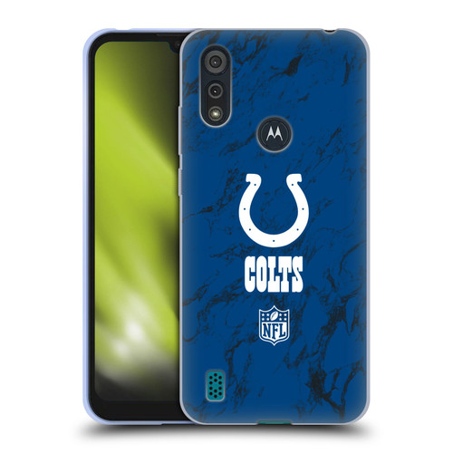 NFL Indianapolis Colts Graphics Coloured Marble Soft Gel Case for Motorola Moto E6s (2020)