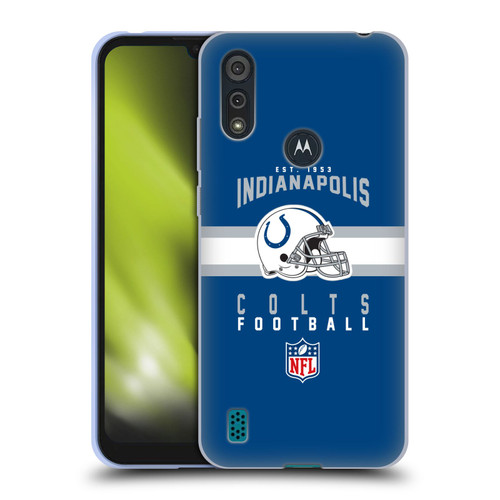 NFL Indianapolis Colts Graphics Helmet Typography Soft Gel Case for Motorola Moto E6s (2020)