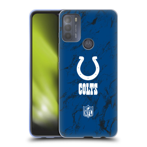 NFL Indianapolis Colts Graphics Coloured Marble Soft Gel Case for Motorola Moto G50