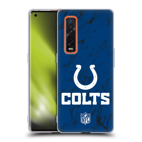 NFL Indianapolis Colts Graphics Coloured Marble Soft Gel Case for OPPO Find X2 Pro 5G