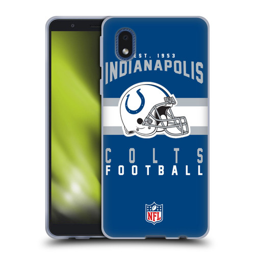 NFL Indianapolis Colts Graphics Helmet Typography Soft Gel Case for Samsung Galaxy A01 Core (2020)