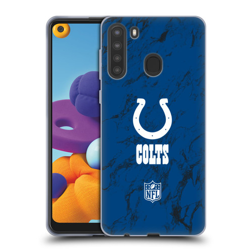 NFL Indianapolis Colts Graphics Coloured Marble Soft Gel Case for Samsung Galaxy A21 (2020)