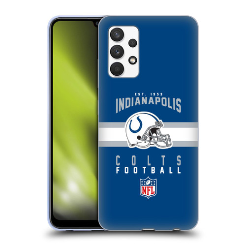 NFL Indianapolis Colts Graphics Helmet Typography Soft Gel Case for Samsung Galaxy A32 (2021)