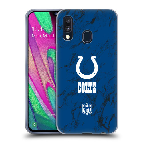NFL Indianapolis Colts Graphics Coloured Marble Soft Gel Case for Samsung Galaxy A40 (2019)