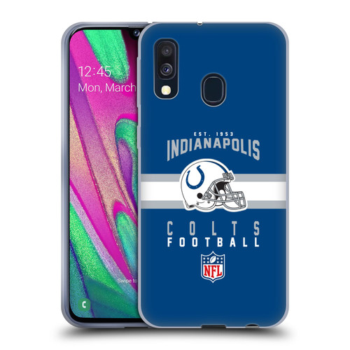 NFL Indianapolis Colts Graphics Helmet Typography Soft Gel Case for Samsung Galaxy A40 (2019)