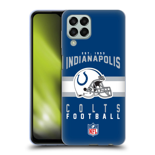 NFL Indianapolis Colts Graphics Helmet Typography Soft Gel Case for Samsung Galaxy M33 (2022)
