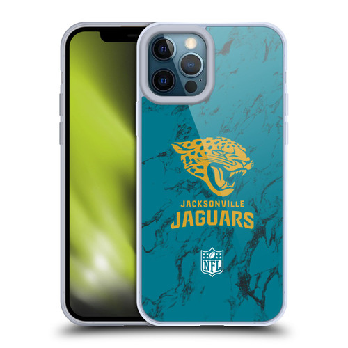 NFL Jacksonville Jaguars Graphics Coloured Marble Soft Gel Case for Apple iPhone 12 Pro Max
