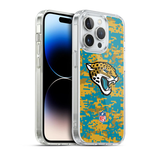 NFL Jacksonville Jaguars Graphics Digital Camouflage Soft Gel Case for Apple iPhone 13 Pro & MagSafe