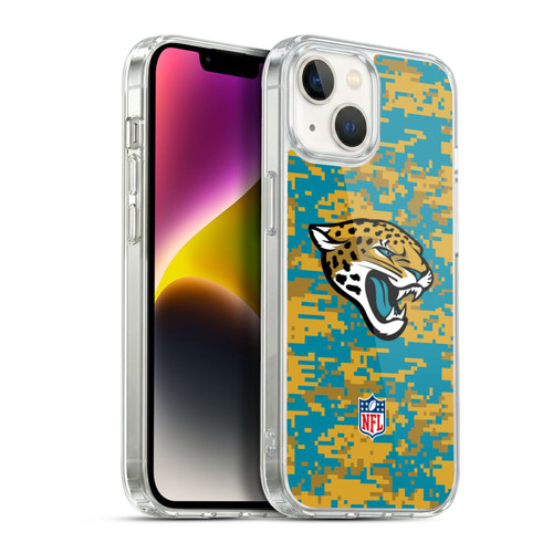 NFL Jacksonville Jaguars Graphics Digital Camouflage Soft Gel Case for Apple iPhone 14